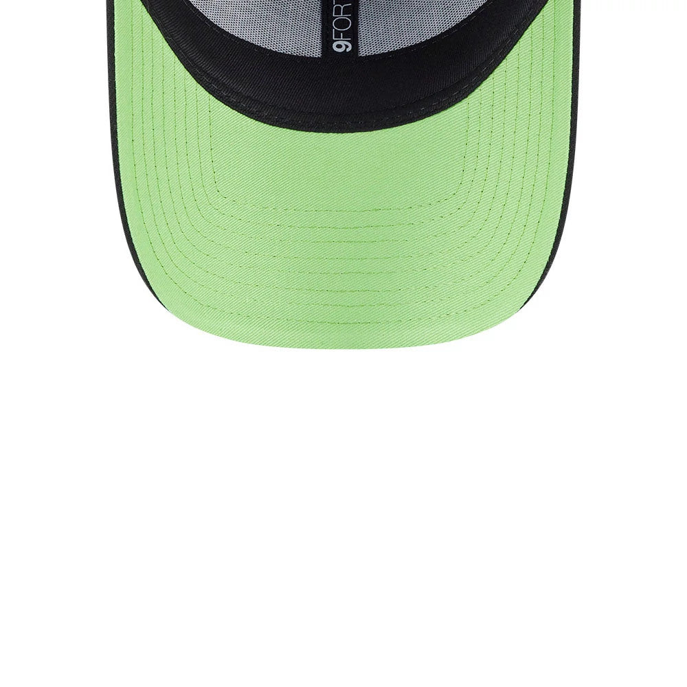 Pictured is this NBA Neon Chicago Bulls 9FORTY Adjustable cap in black. 2