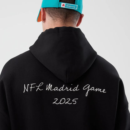 The Male model is wearing Miami Dolphins NFL International Series Games Black Pullover Hoodie  6