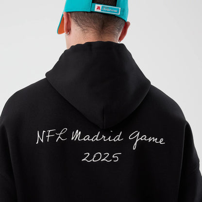 The Male model is wearing Miami Dolphins NFL International Series Games Black Pullover Hoodie 6