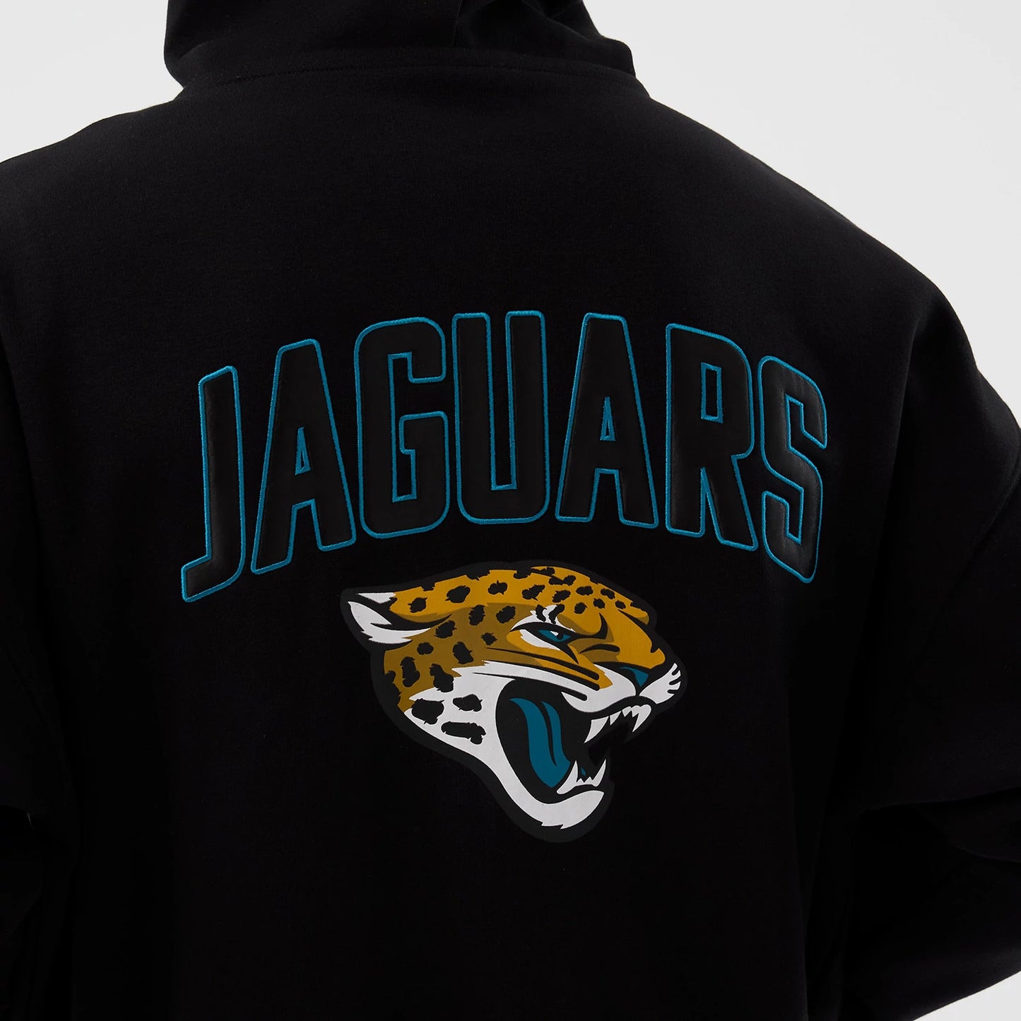 The Male model is wearing Jacksonville Jaguars NFL International Series Games Black Full Zip Hoodie 4