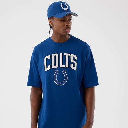 The Male model is wearing Indianapolis Colts NFL International Series Games Blue Oversized T-Shirt 7
