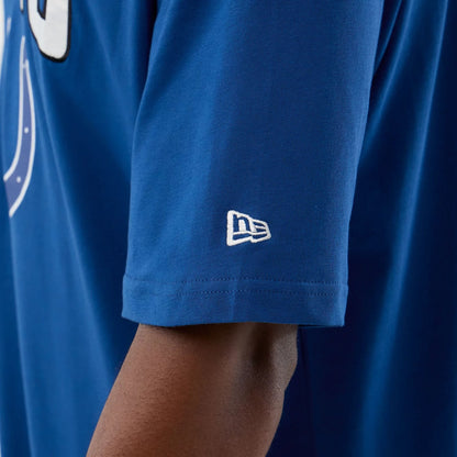 The Male model is wearing Indianapolis Colts NFL International Series Games Blue Oversized T-Shirt 4