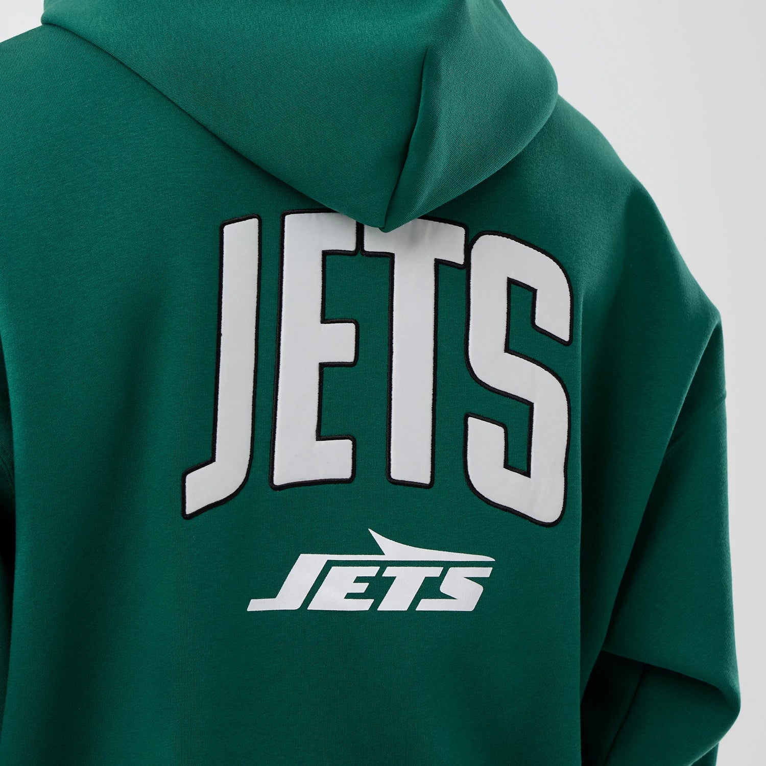 The Male model is wearing New York Jets NFL International Series Games Green Full Zip Hoodie 4
