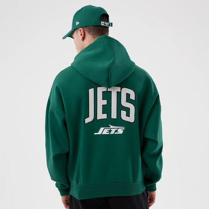 The Male model is wearing New York Jets NFL International Series Games Green Full Zip Hoodie 2