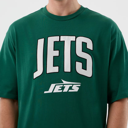 The Male model is wearing New York Jets NFL International Series Games Green Oversized T-Shirt 3