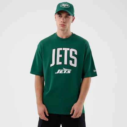 The Male model is wearing New York Jets NFL International Series Games Green Oversized T-Shirt  1