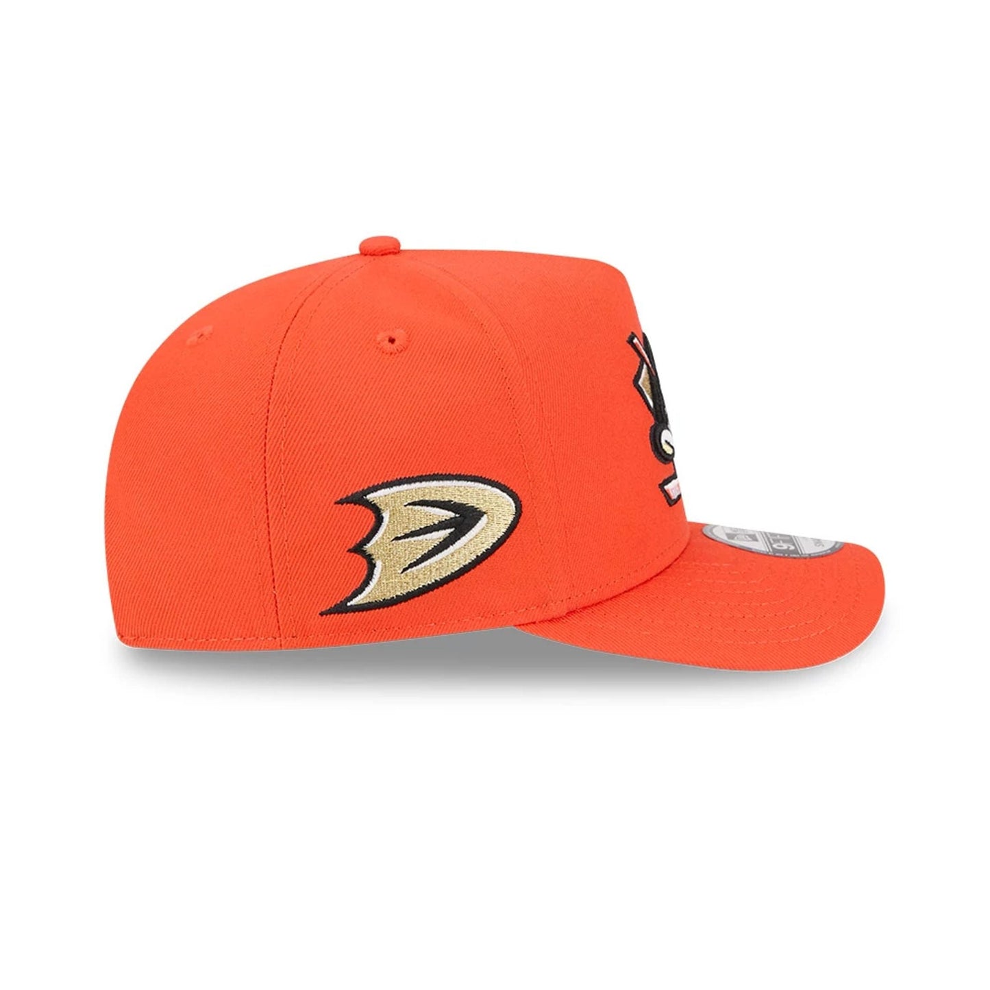 Pictured is this NHL Evergreen Anaheim Ducks 9FIFTY A-Frame Snapback cap in orange. 5