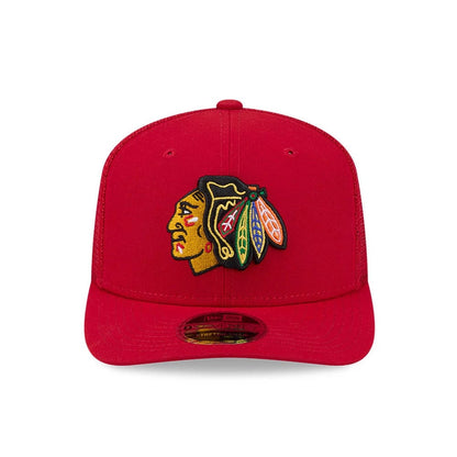 Pictured is this NHL Evergreen Chicago Blackhawks 9SEVENTY Stretch Snap cap in red. 3
