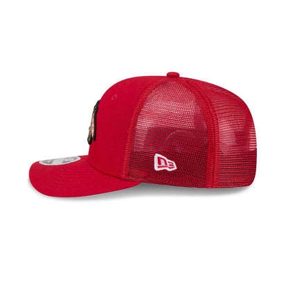Pictured is this NHL Evergreen Chicago Blackhawks 9SEVENTY Stretch Snap cap in red. 5