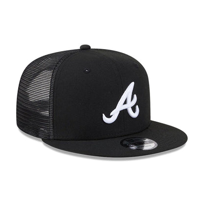 Pictured is this MLB Evergreen Atlanta Braves 9FIFTY Trucker cap in black. 4