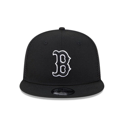 Pictured is this MLB Evergreen Boston Red Sox 9FIFTY Trucker cap in black. 3