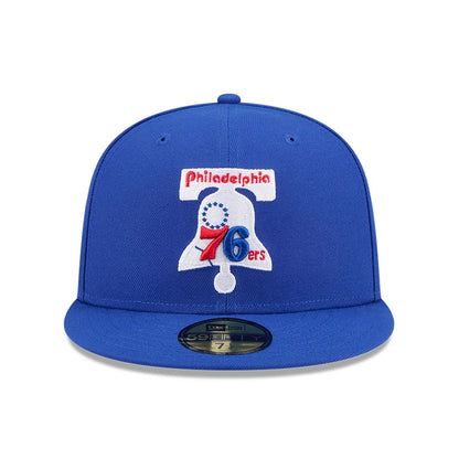 Pictured is this NBA Hardwood Classic Philadelphia 76ers 59FIFTY Fitted cap in blue. 3