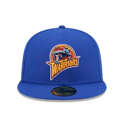 Pictured is this NBA Hardwood Classic Golden State Warriors 59FIFTY Fitted cap in blue. 3