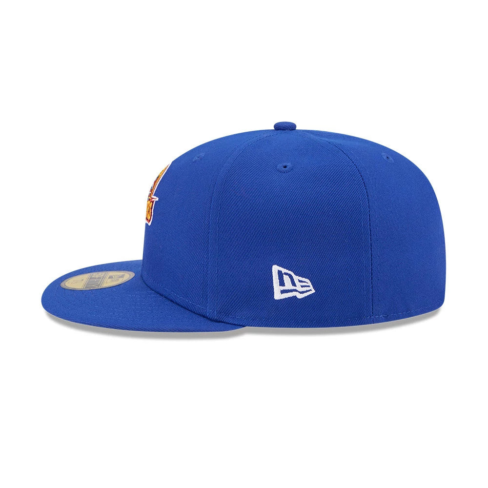 Pictured is this NBA Hardwood Classic Sidepatch Golden State Warriors 59FIFTY Fitted cap in blue. 6