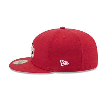 Pictured is this NBA Hardwood Classic Denver Nuggets 59FIFTY Fitted cap in dark red. 6