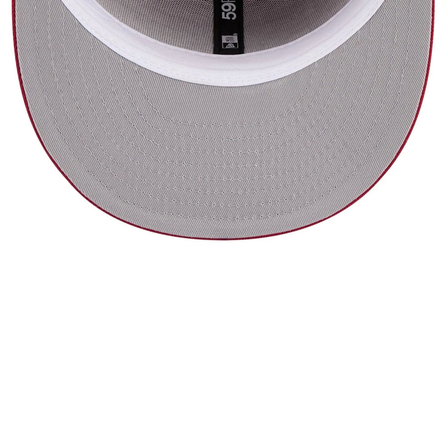 Pictured is this NBA Hardwood Classic Denver Nuggets 59FIFTY Fitted cap in dark red. 2
