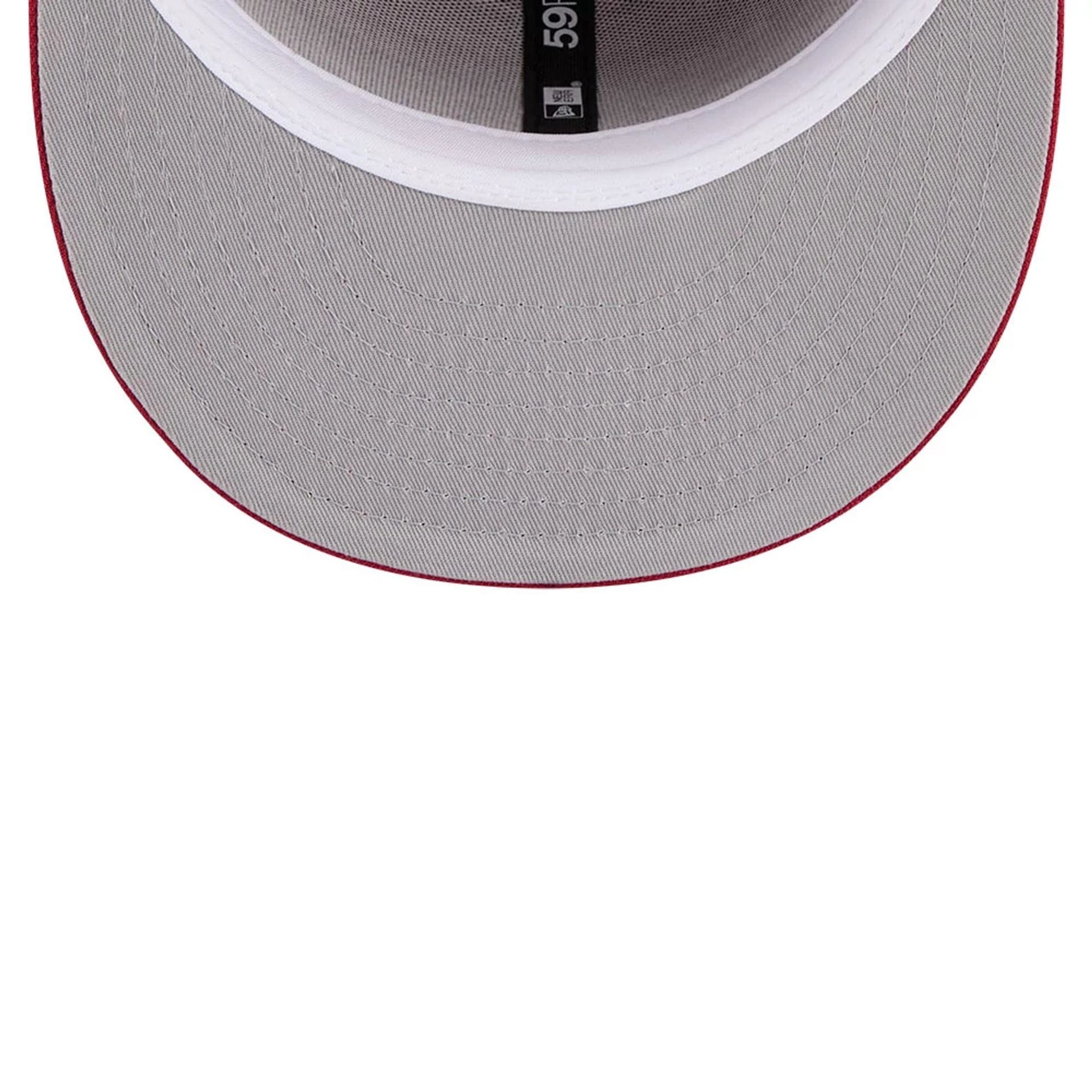 Pictured is this NBA Hardwood Classic Denver Nuggets 59FIFTY Fitted cap in dark red. 2