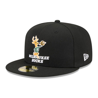 Pictured is this NBA Hardwood Classic Milwaukee Bucks 59FIFTY Fitted cap in black. 4