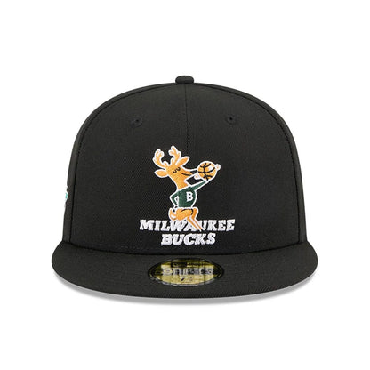 Pictured is this NBA Hardwood Classic Milwaukee Bucks 59FIFTY Fitted cap in black. 3