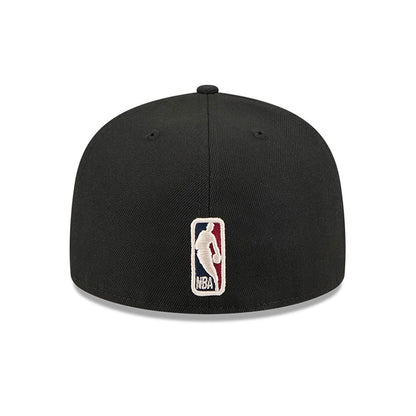 Pictured is this NBA Hardwood Classic Anniversary Milwaukee Bucks 59FIFTY Fitted cap in black. 7
