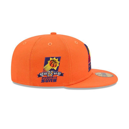 Pictured is this NBA Hardwood Classic Phoenix Suns 59FIFTY Fitted cap in orange. 6