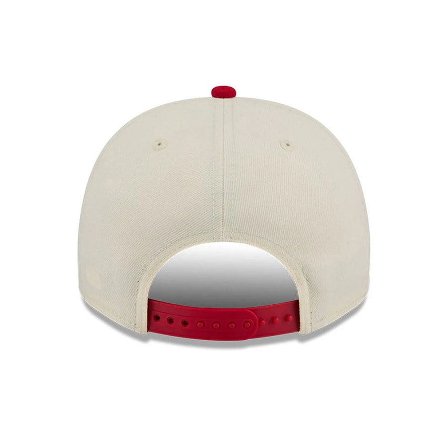 Pictured is this NBA Hardwood Classic Atlanta Hawks 9FIFTY A-Frame Snapback cap in red. 7