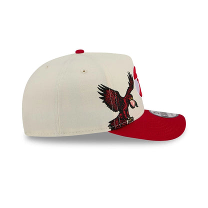 Pictured is this NBA Hardwood Classic Atlanta Hawks 9FIFTY A-Frame Snapback cap in red. 5