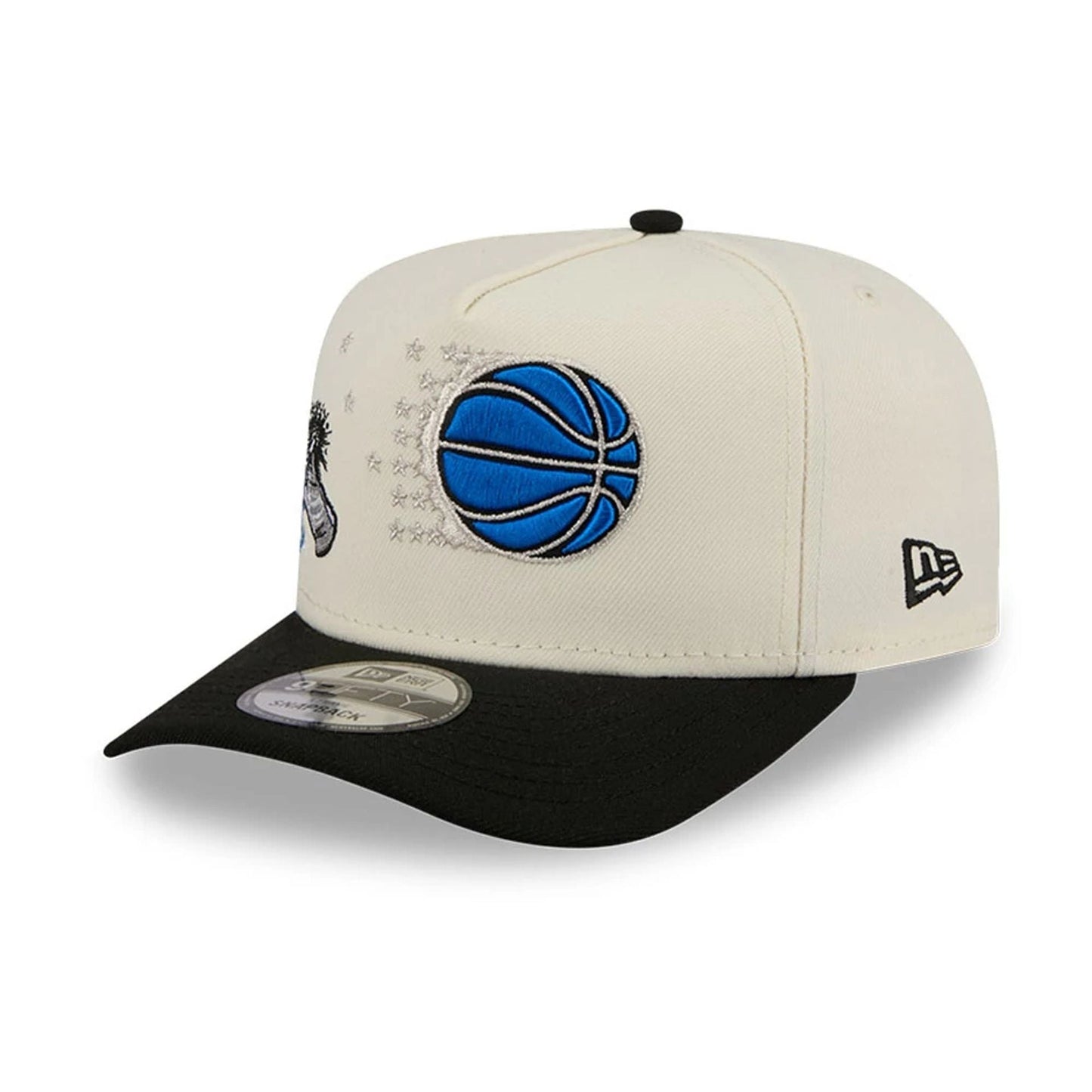 Pictured is this NBA Hardwood Classic Orlando Magic 9FIFTY A-Frame Snapback cap in black. 4