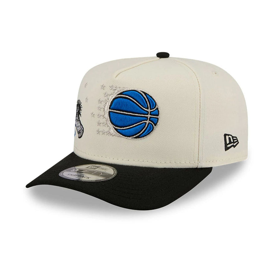 Pictured is this NBA Hardwood Classic Orlando Magic 9FIFTY A-Frame Snapback cap in black. 4