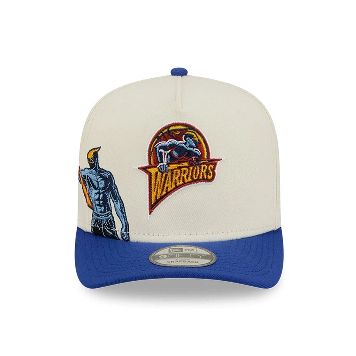 Pictured is this NBA Hardwood Classic Golden State Warriors 9FIFTY A-Frame Snapback cap in blue. 3