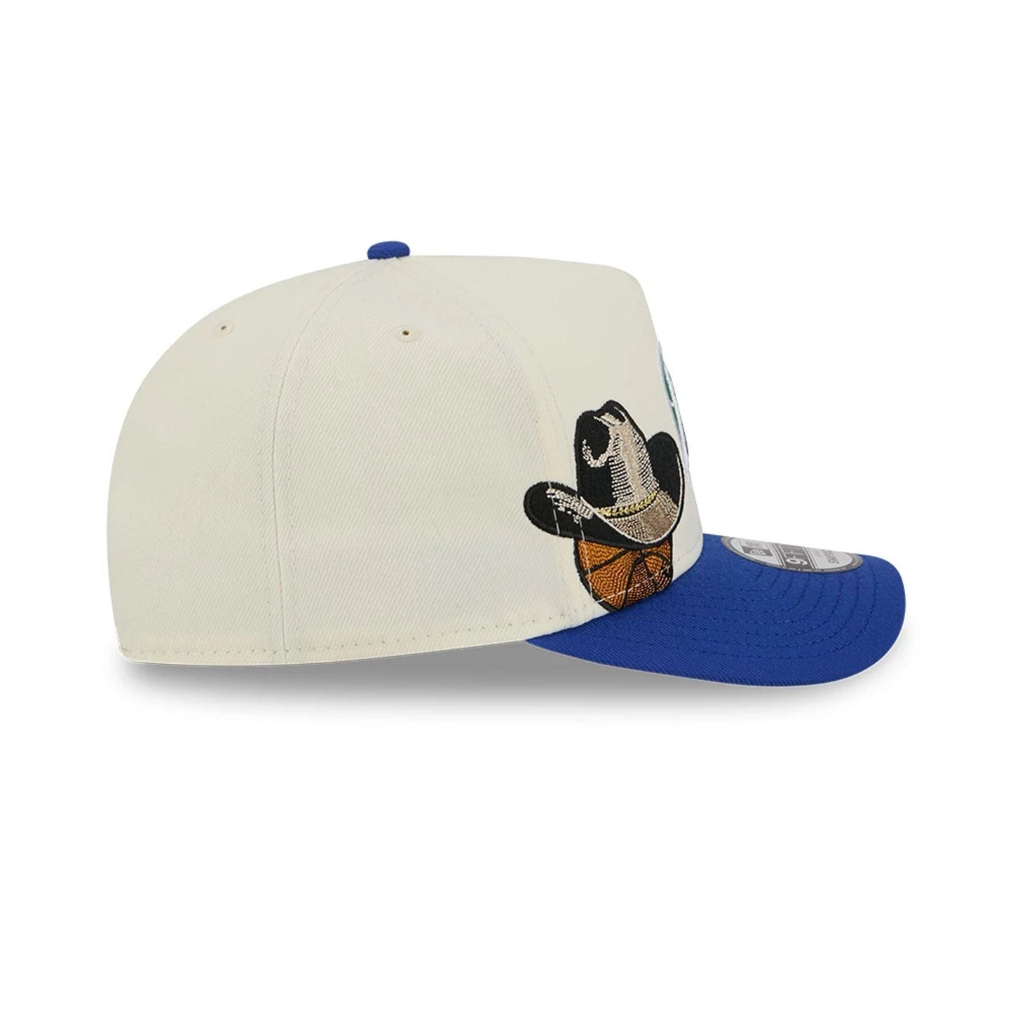 Pictured is this NBA Hardwood Classic Dallas Mavericks 9FIFTY A-Frame Snapback cap in blue. 5