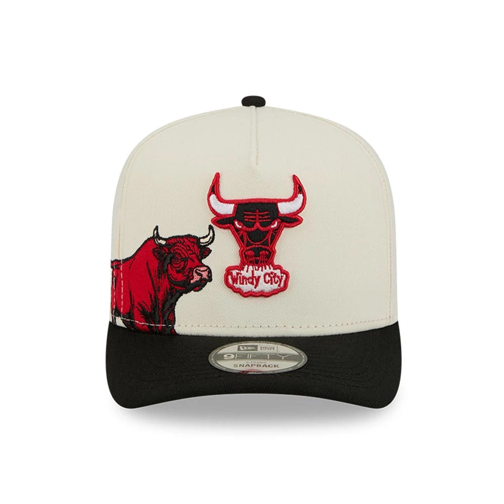 Pictured is this NBA Hardwood Classic Chicago Bulls 9FIFTY A-Frame Snapback cap in black. 3