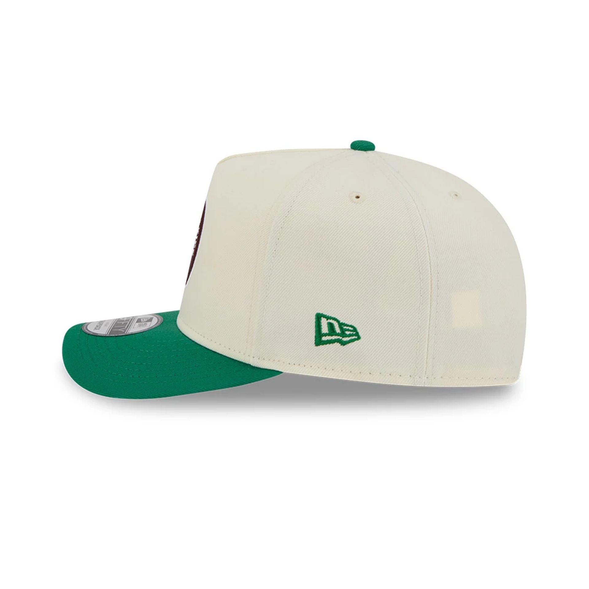 Pictured is this NBA Hardwood Classic Boston Celtics 9FIFTY A-Frame Snapback cap in green. 5
