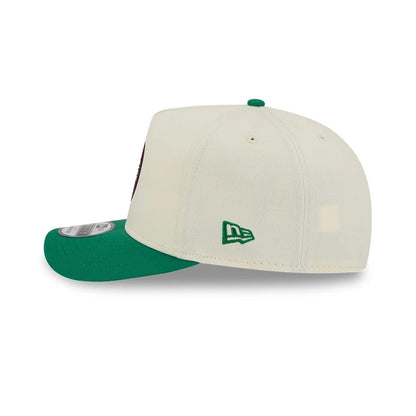 Pictured is this NBA Hardwood Classic Boston Celtics 9FIFTY A-Frame Snapback cap in cream. 5