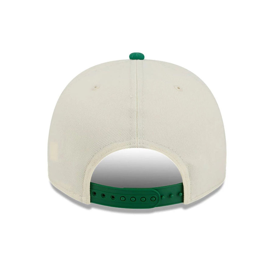 Pictured is this NBA Hardwood Classic Boston Celtics 9FIFTY A-Frame Snapback cap in green. 7