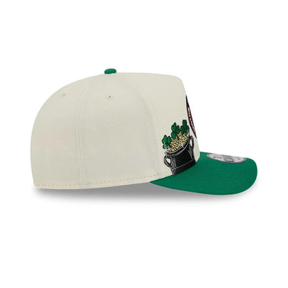 Pictured is this NBA Hardwood Classic Boston Celtics 9FIFTY A-Frame Snapback cap in cream. 6