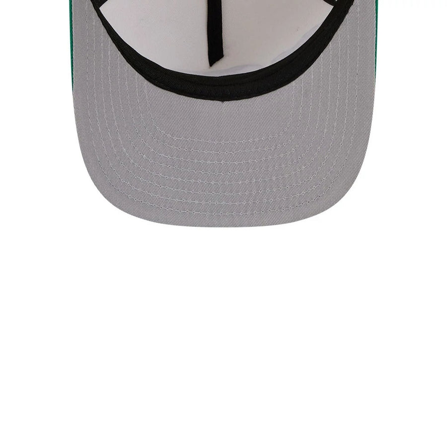 Pictured is this NBA Hardwood Classic Boston Celtics 9FIFTY A-Frame Snapback cap in green. 2