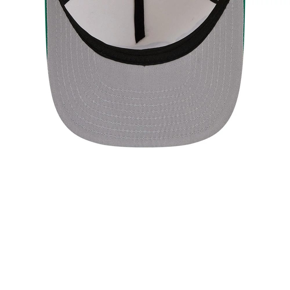 Pictured is this NBA Hardwood Classic Boston Celtics 9FIFTY A-Frame Snapback cap in cream. 2