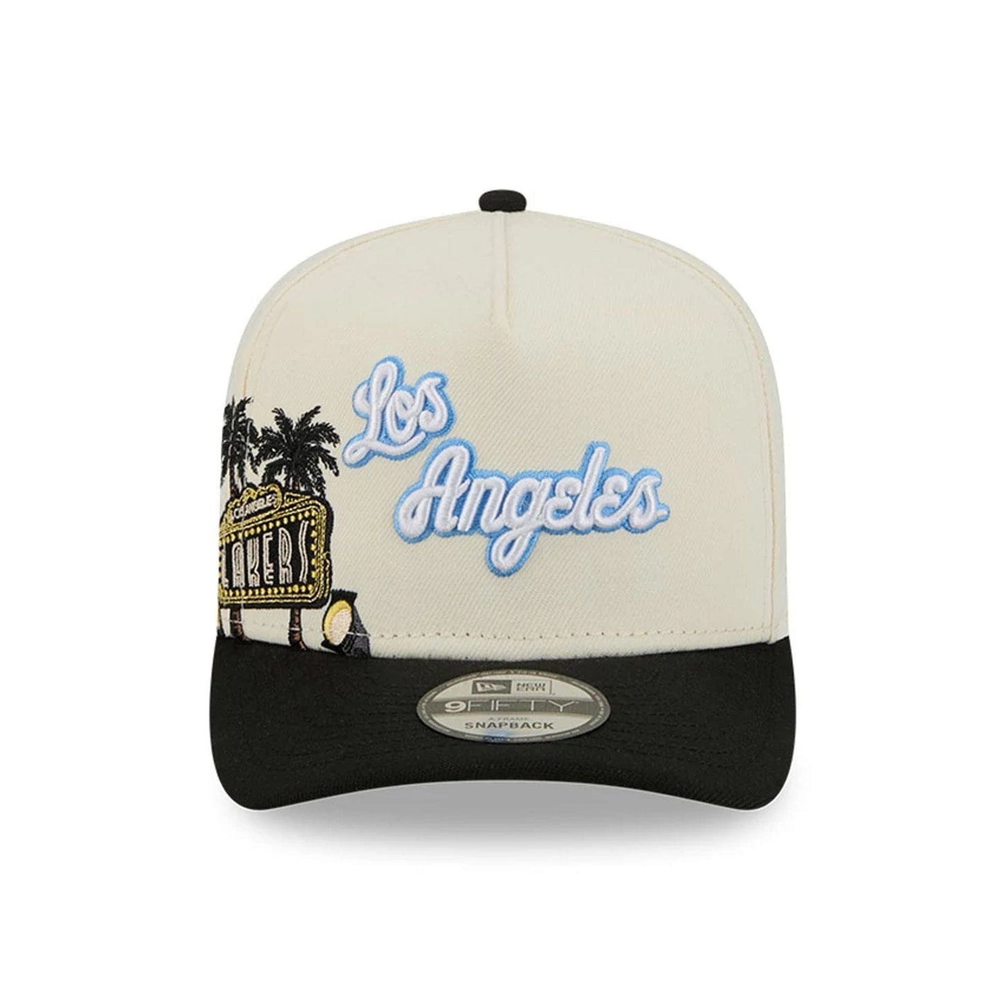 Pictured is this NBA Hardwood Classic LA Lakers 9FIFTY A-Frame Snapback cap in Cream . 3