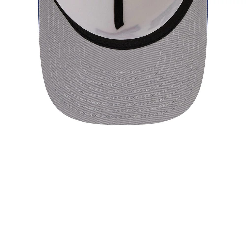 Pictured is this NBA Hardwood Classic Philadelphia 76ers 9FIFTY A-Frame Snapback cap in blue. 2