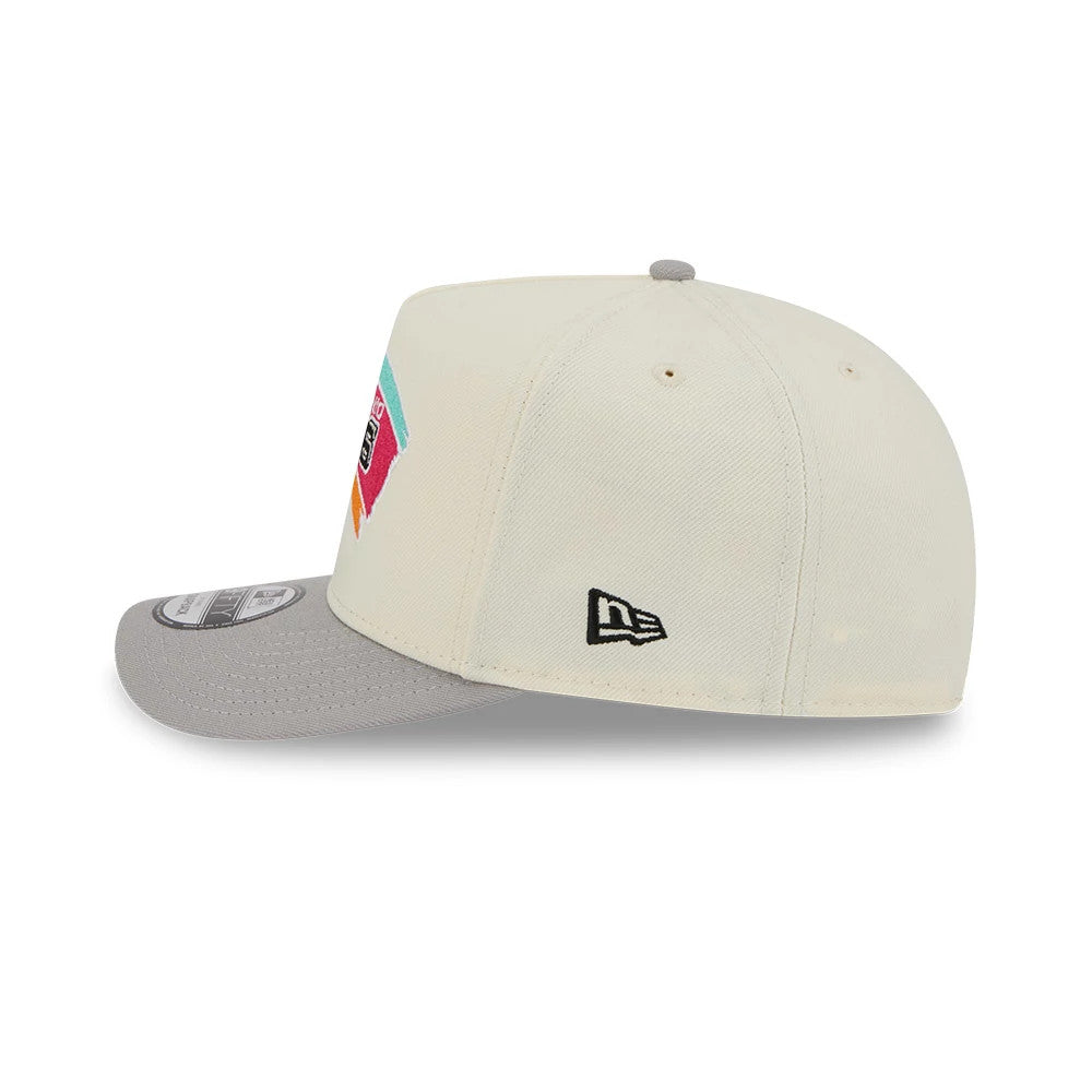 Pictured is this NBA Hardwood Classic San Antonio Spurs 9FIFTY A-Frame Snapback cap in grey. 6