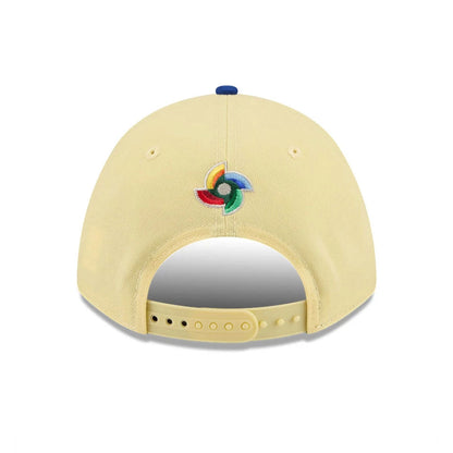 Pictured is this World Baseball Classic Latin Embroidery Venezuela 9FORTY M-Crown A-Frame cap in yellow. 5