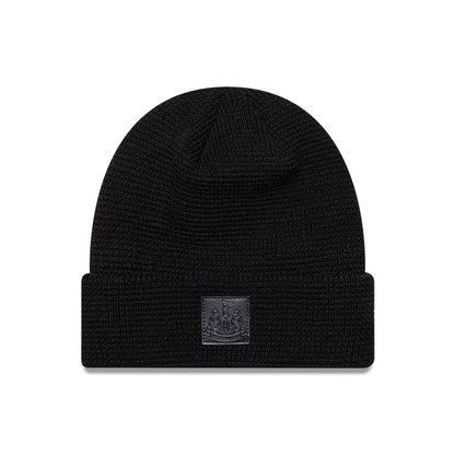 This is a Newcastle United FC Waffle Black Cuff knit Beanie Hat 1