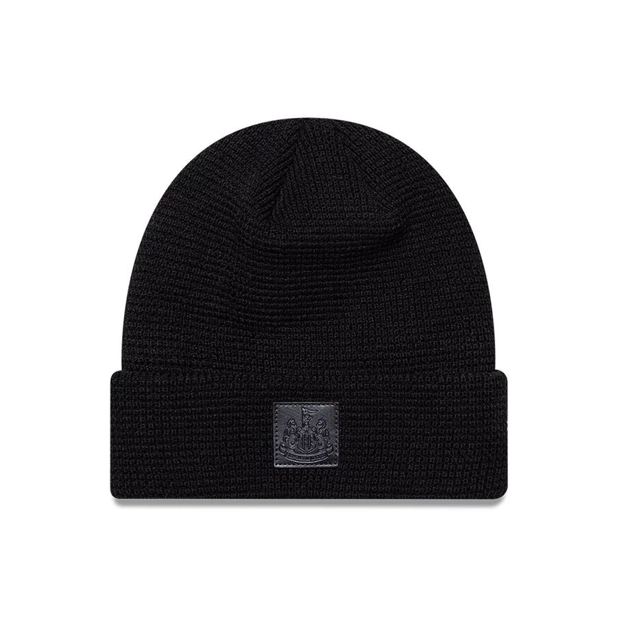 This is a Newcastle United FC Waffle Black Cuff knit Beanie Hat 1