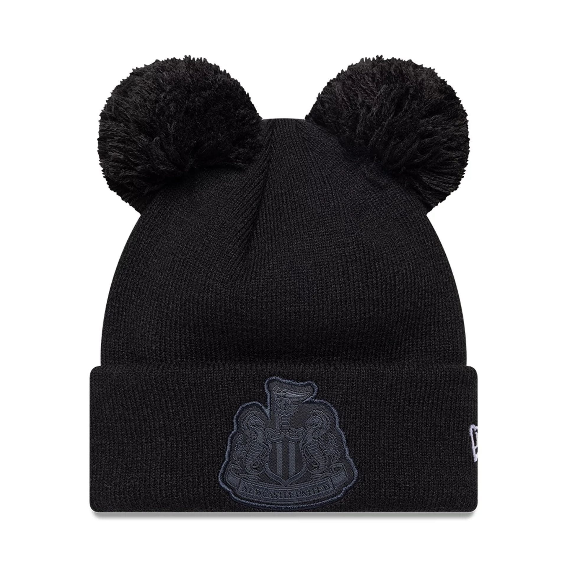 Youth Tonal Newcastle United FC Black Double Pom knit Beanie Hat