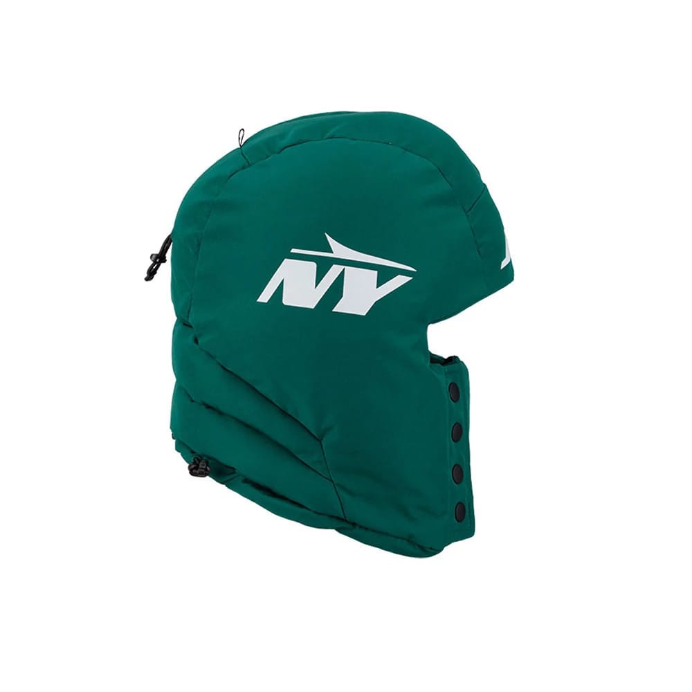 Pictured is this NFL Puffer Helmet New York Jets Trapper hat in green. 6