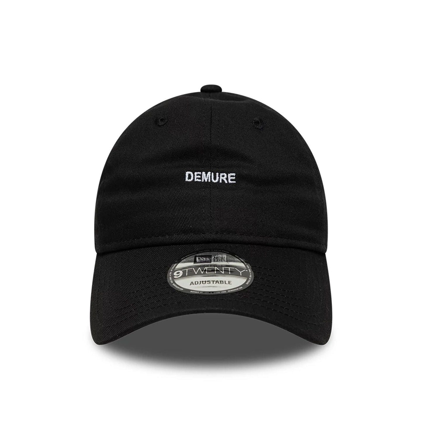 This is a  New Era Slogan Demure Black 9TWENTY Adjustable Cap 2