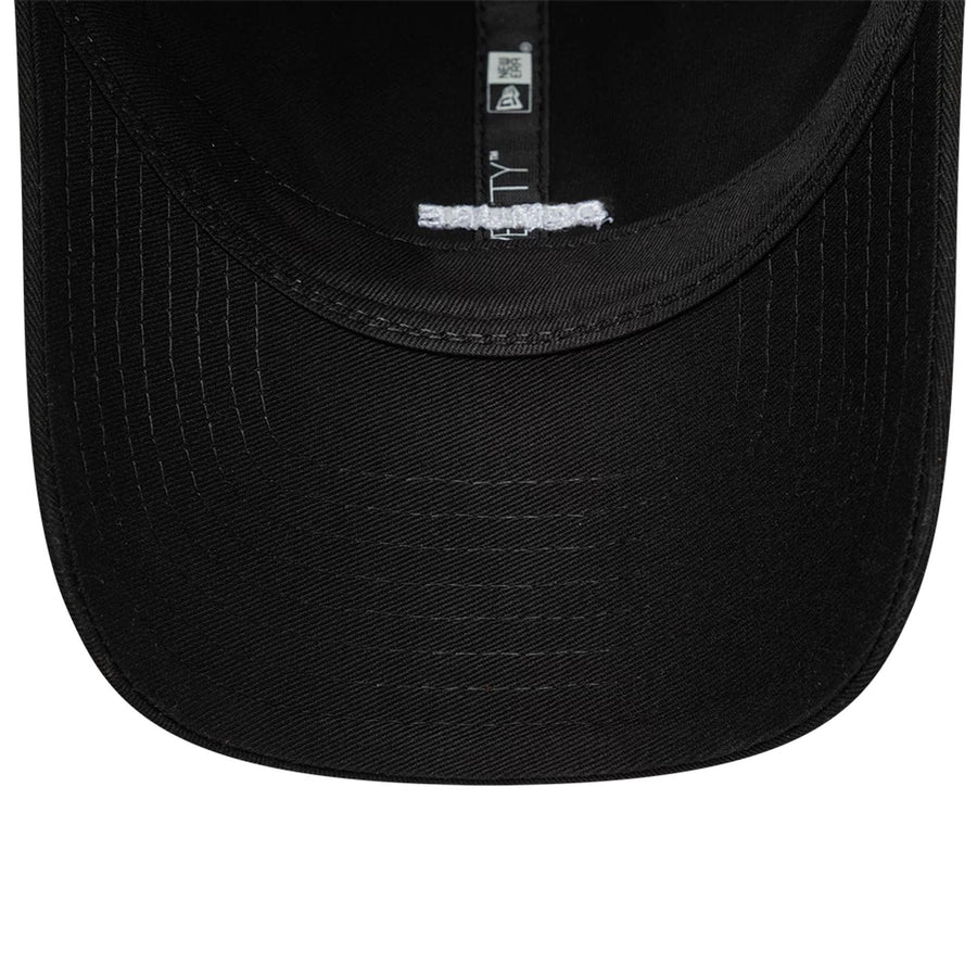 This is a  New Era Slogan Demure Black 9TWENTY Adjustable Cap 7