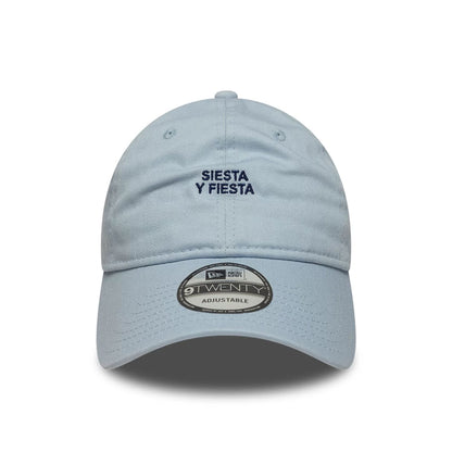 This is a  New Era Slogan Siesta Y Fiesta Pastel Blue 9TWENTY Adjustable Cap 2
