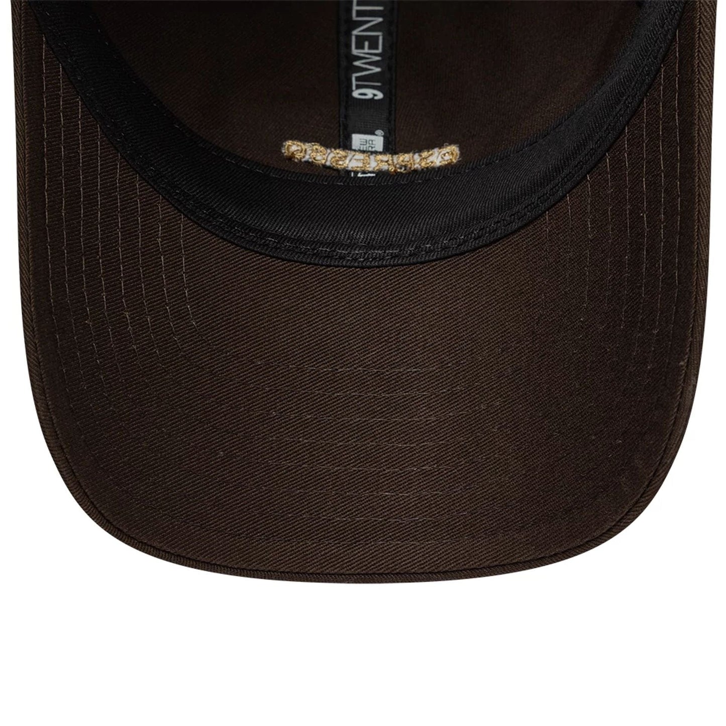 This is a  New Era Slogan Espresso Dark Brown 9TWENTY Adjustable Cap 7